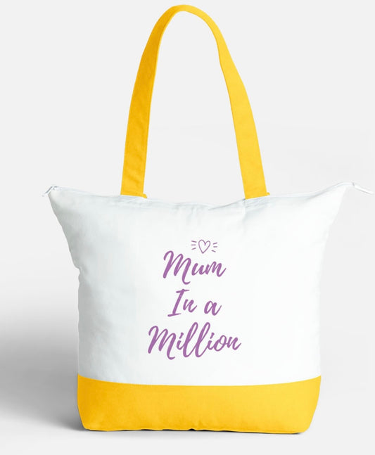 Tote - mum in a million yellow